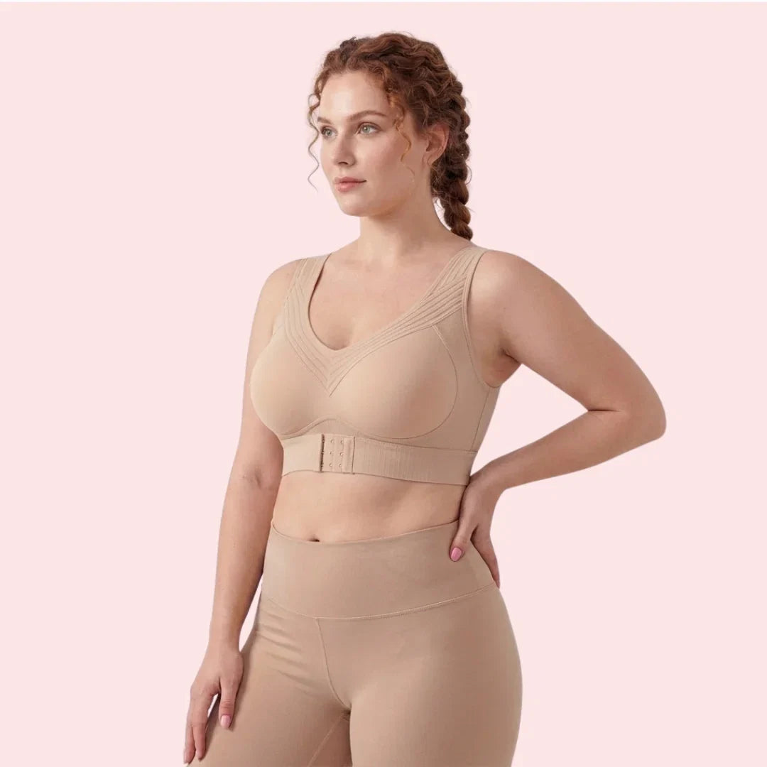 Seamless Posture Support Bra with 3D Back Alignment & X-Crisscross Support