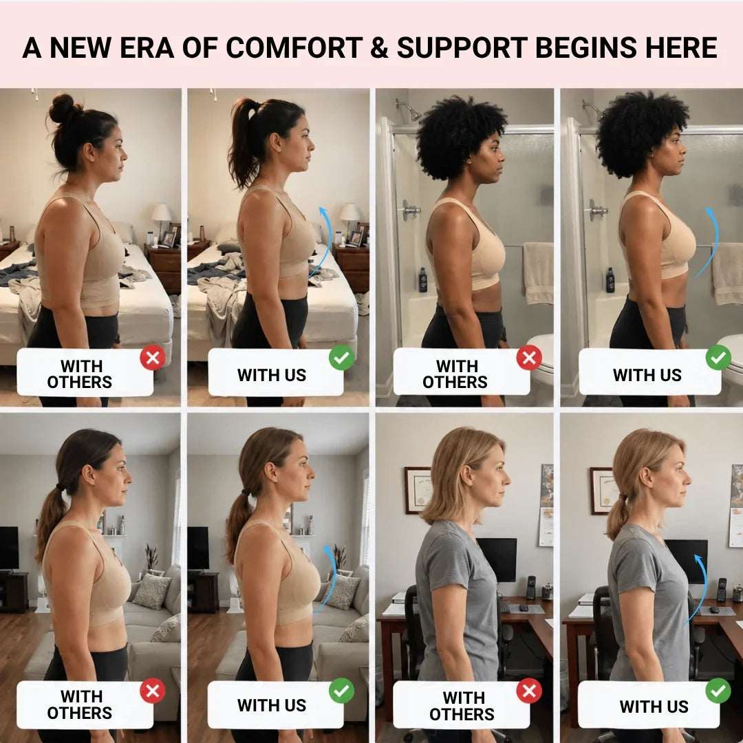 Seamless Posture Support Bra with 3D Back Alignment & X-Crisscross Support