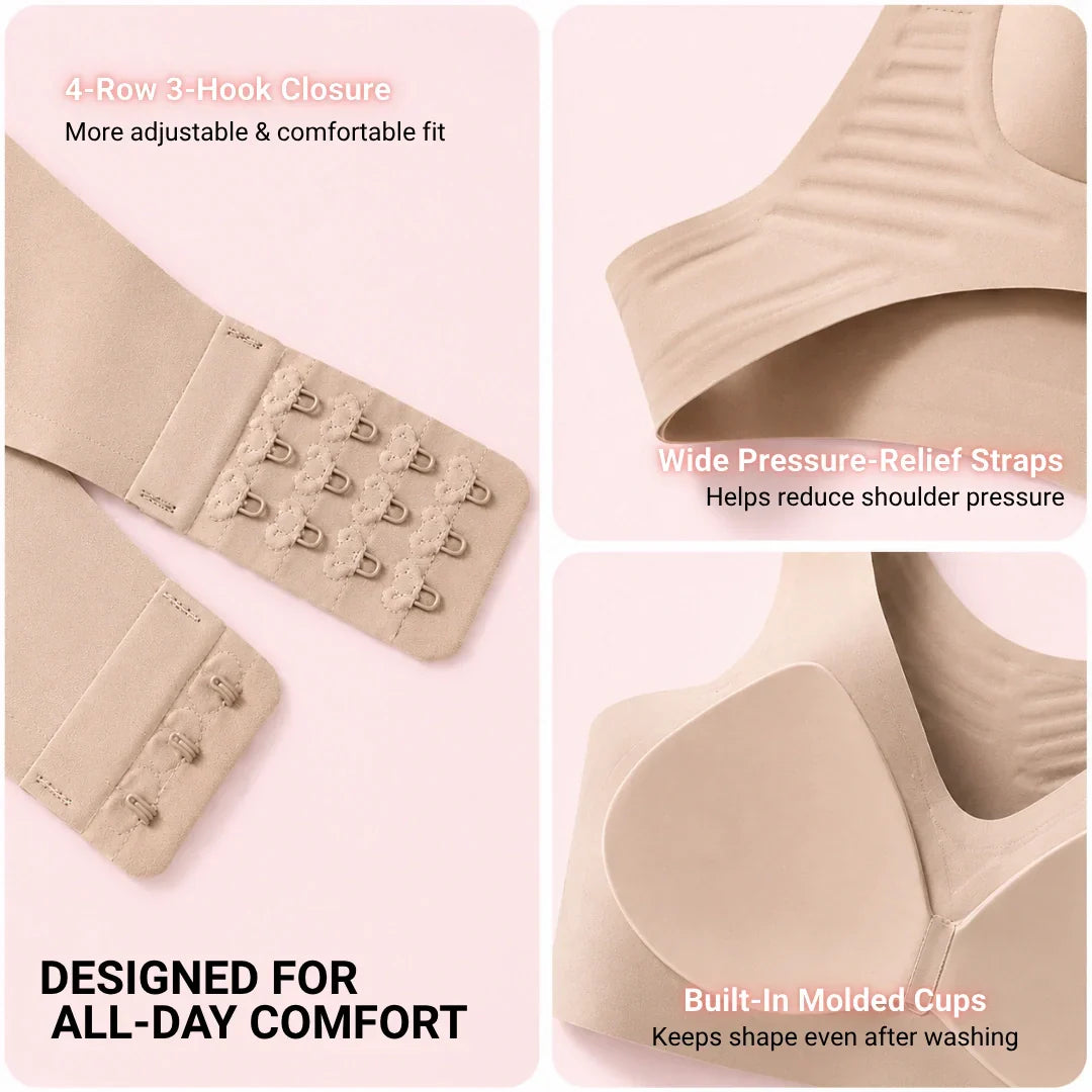 Seamless Posture Support Bra with 3D Back Alignment & X-Crisscross Support
