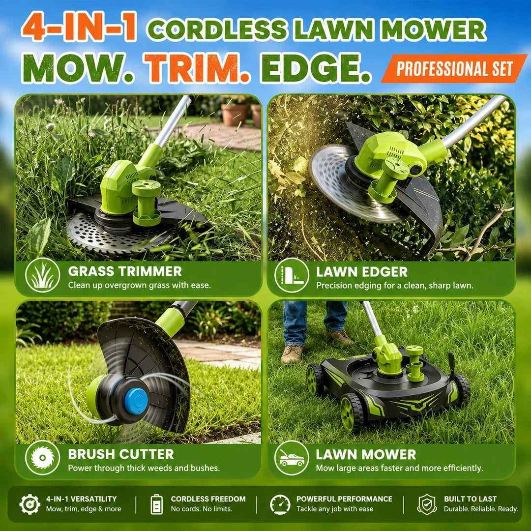 All-in-One Cordless Lawn Trimmer