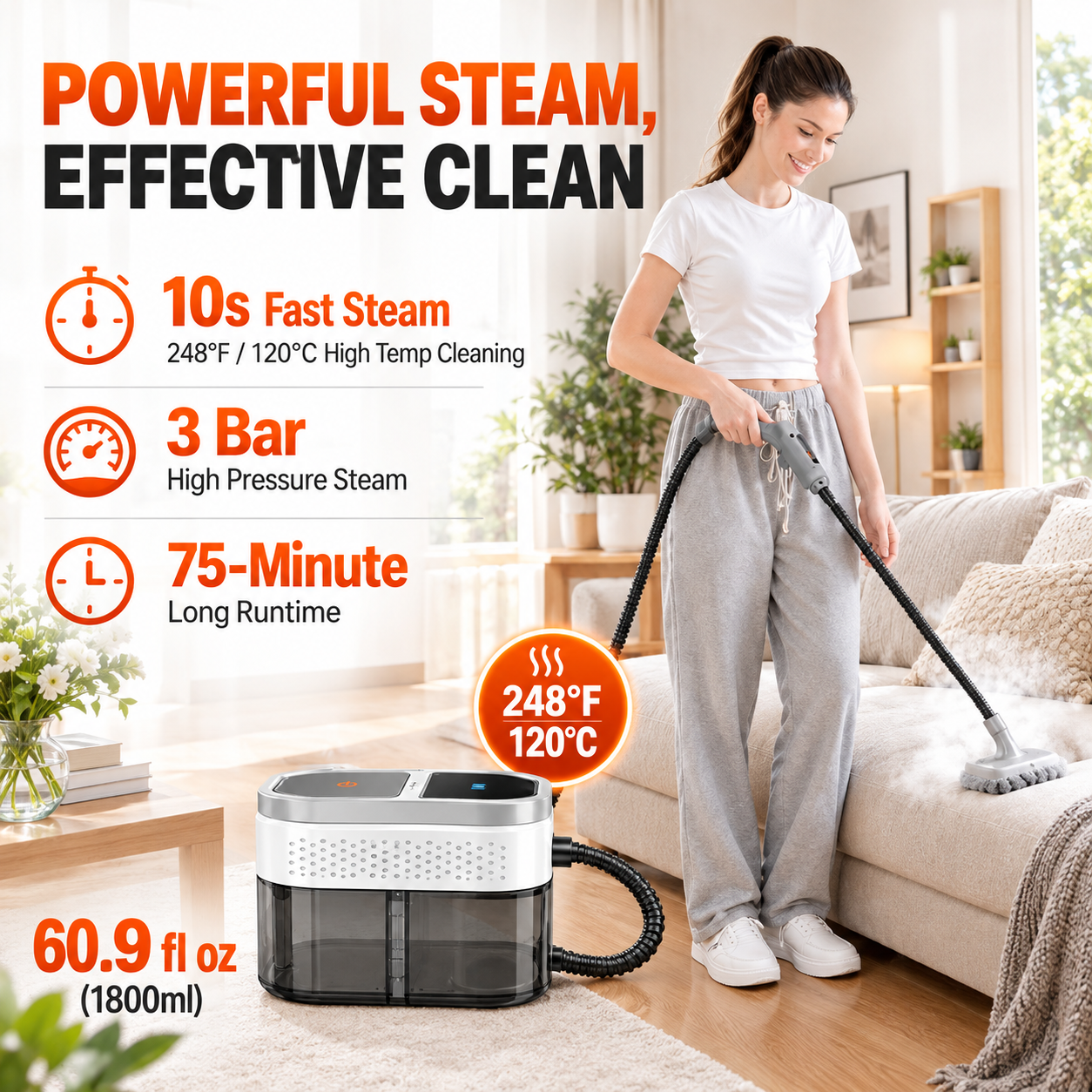High-Temperature Multi-Surface Steam Cleaner Pro