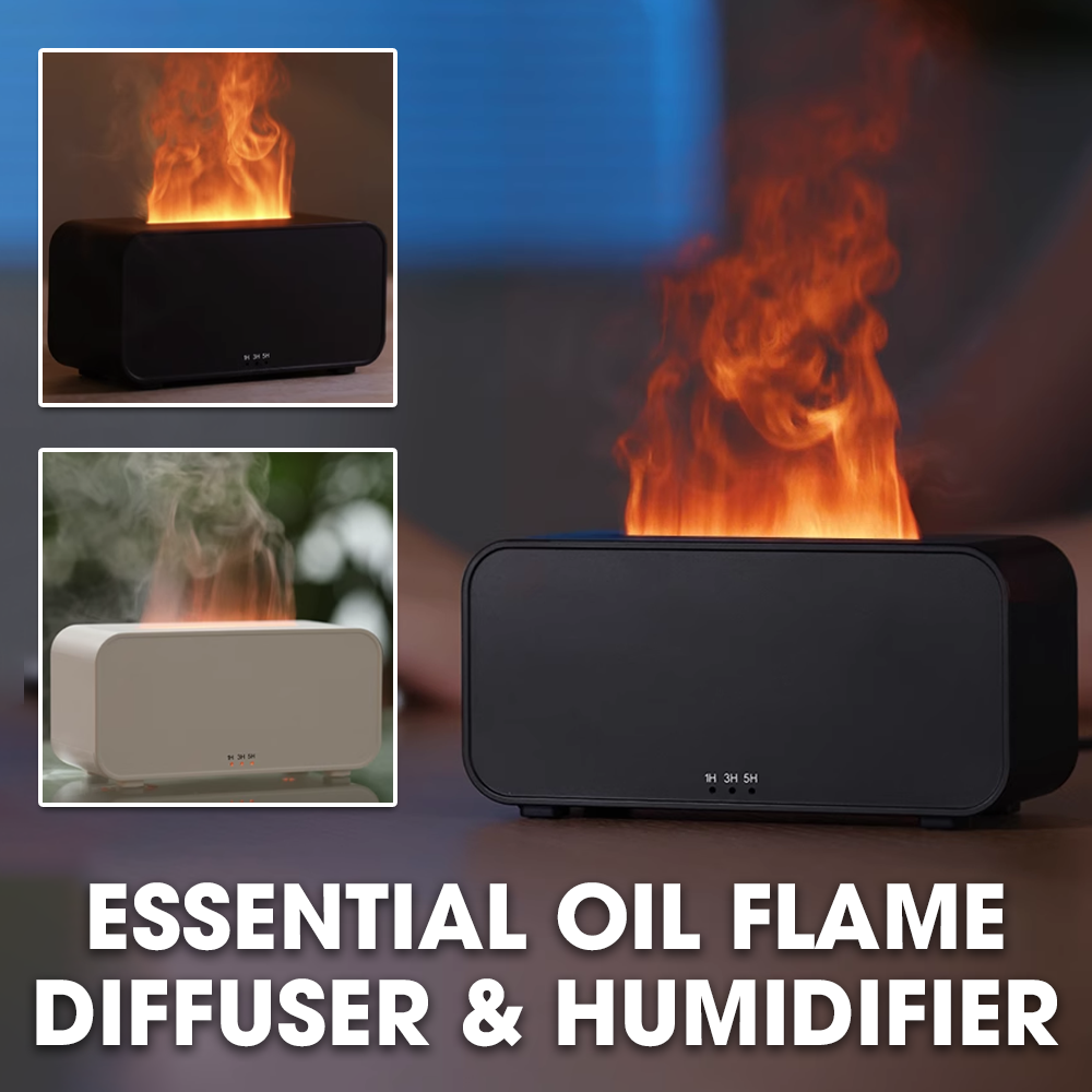 Essential Oil Flame Diffuser & Humidifier – 3-in-1 Scent, Mist, Glow