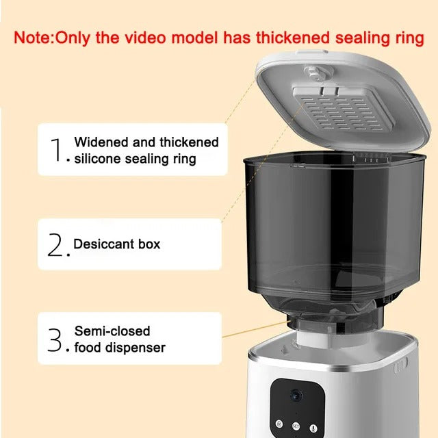 Smart WiFi Cat Feeder with Camera & Audio – 6L