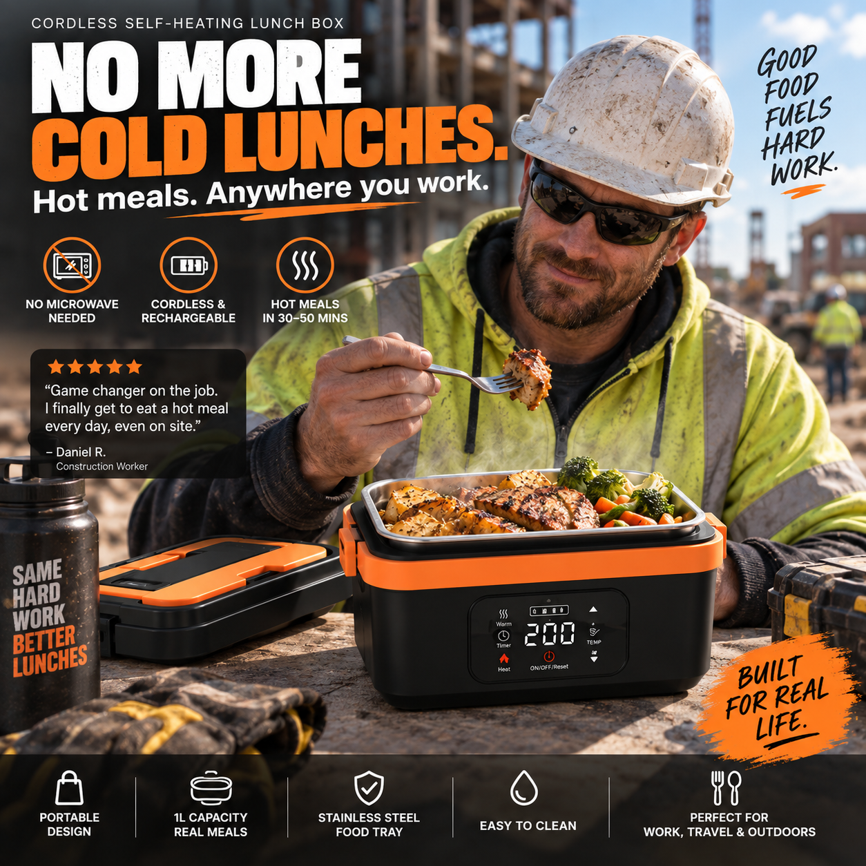 Cordless Self-Heating Lunch Box
