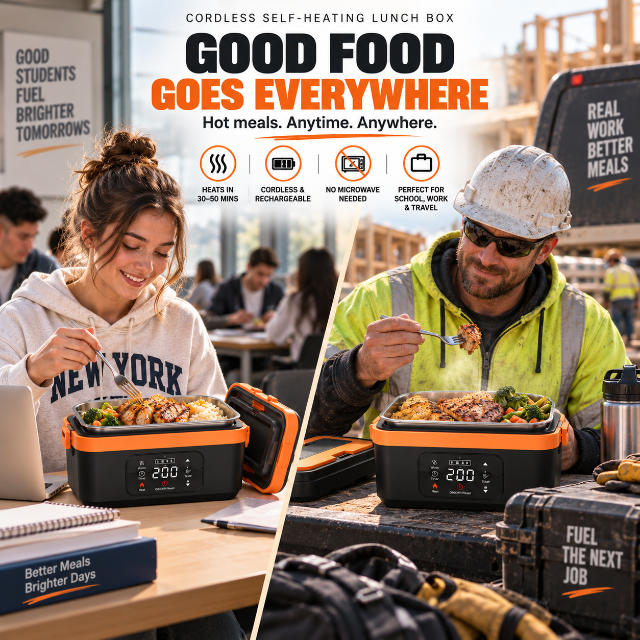 Cordless Self-Heating Lunch Box