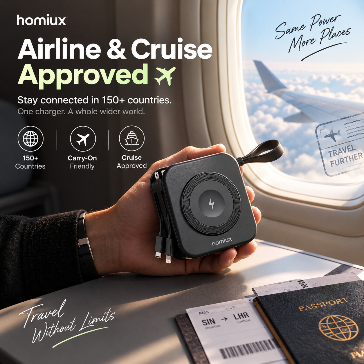 Homiux 5-in-1 Universal Travel Charger