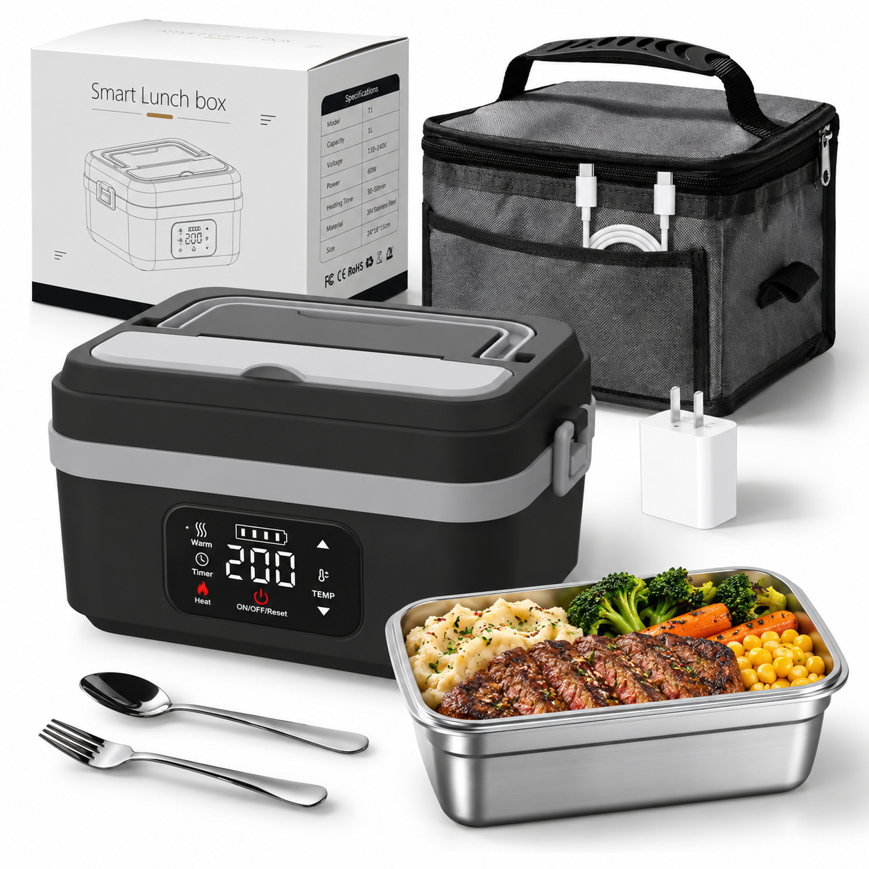 Cordless Self-Heating Lunch Box